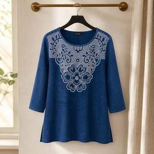 Karen Kane Plus Size Embroidered Boatneck Tunic #1225